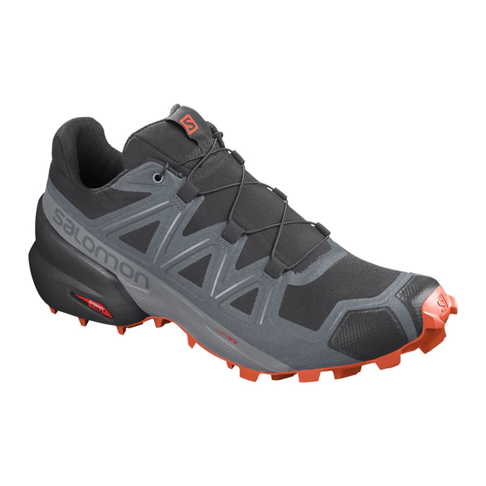 Salomon Speedcross 5 - Black/Stormy Weather/Red Orange
